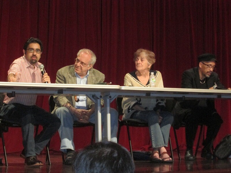 Opening plenary at the 2013 LAWCHA Conference. Left to right: Saket Soni, Richard Wolff, Frances Fox Piven, Bill Fletcher, Jr.