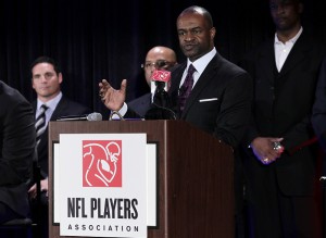 NFL Players Association Executive Director DeMaurice Smith speaks at an NFL Players Association Press Conference during the week of Super Bowl XLV in Dallas, Texas on February 3, 2011. UPI/John Angelillo