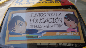 The Nuevo IEEPO advertising itself in Oaxaca City. Credit: Eric Larson.